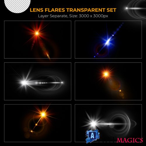 PSD realistic colorful lens flare lights effect collection vol 14