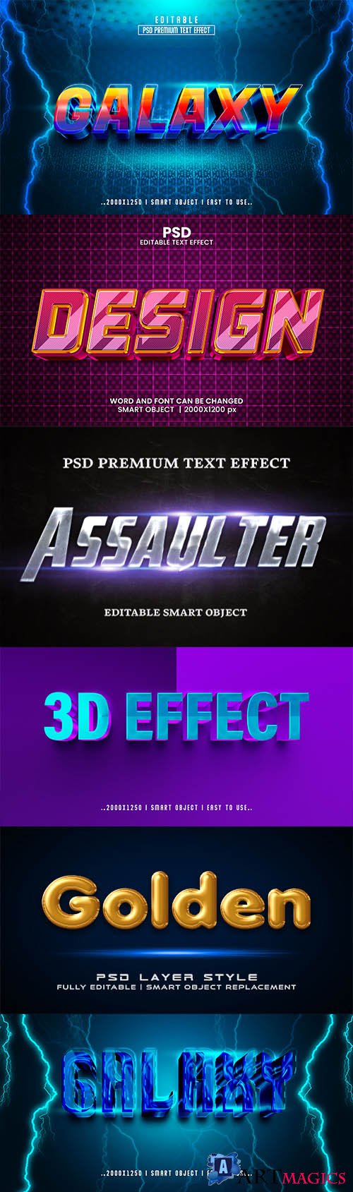 Psd style text effect editable set vol 51
