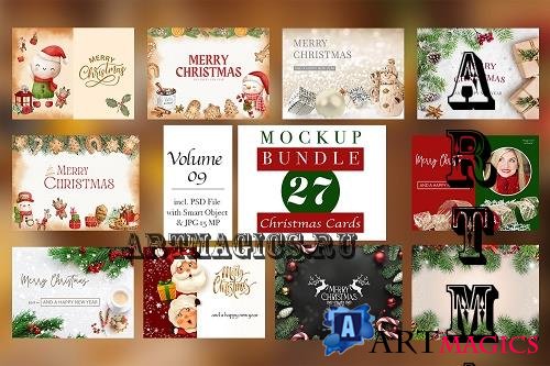Christmas Cards Mockup Bundle Vol. 9 - 2347379