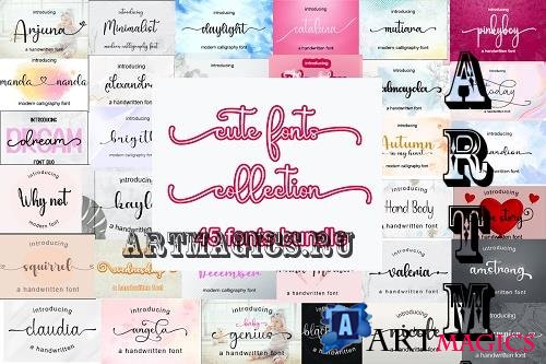 Cute Fonts Collection - 45 Premium Fonts