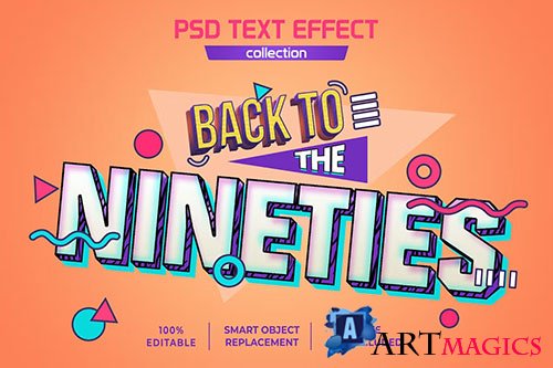 Back to nineties vintage retro 3d Text Efffect