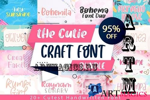 Cutest Craft Font Bundle - Best Handwritten Font Bundle - 1488391