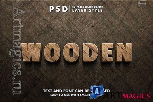 Wood 3d Realistic Psd Text Effect