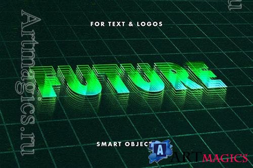 Retro wave Mesh Text Effect