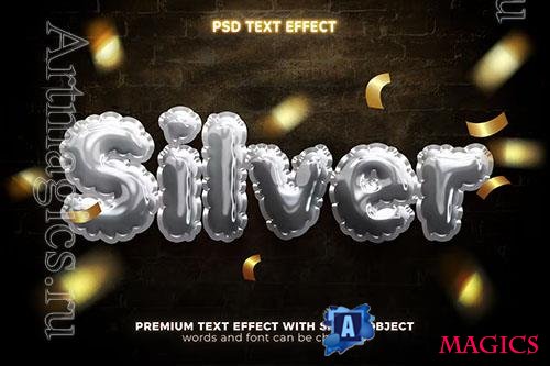 3D silver air foil text effect