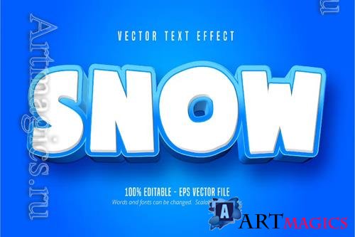 Snow - Editable Text Effect, Cartoon Font Style