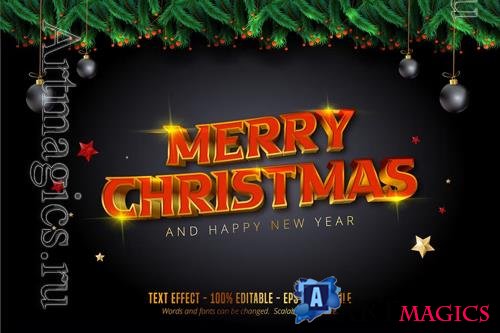 Merry Christmas - Editable Text Effect, Font Style vol 8