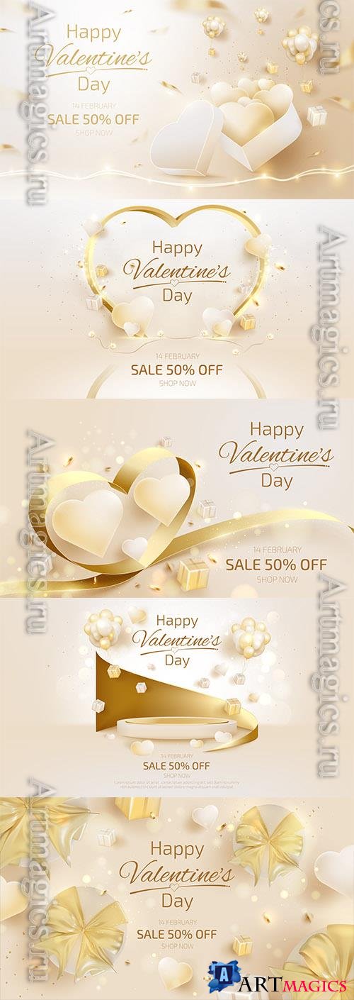 Vector valentines day luxury background