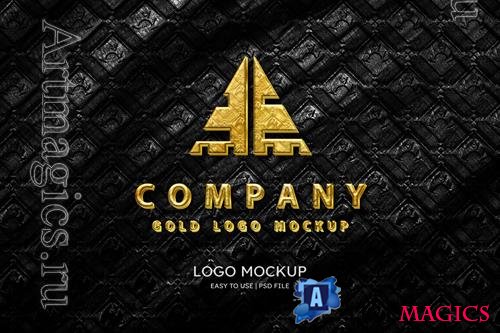 PSD luxury gold logo mockup vol 2