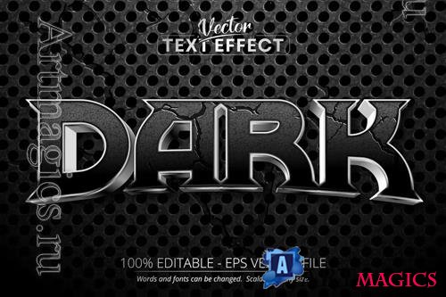 Dark - Editable Text Effect, Metallic Font Style