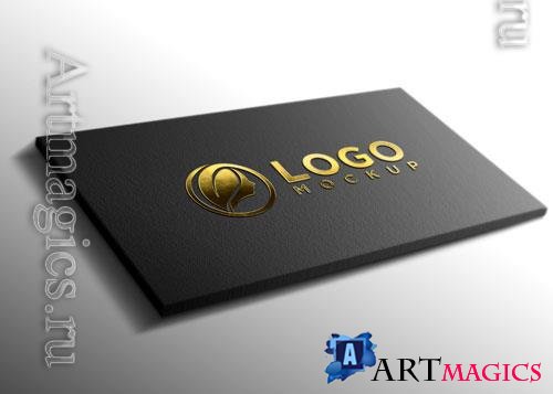 Luxury gold metallic logo mockup