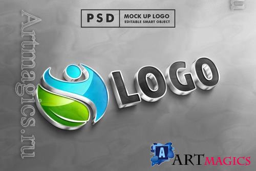 PSD 3d realistic psd logo mockup