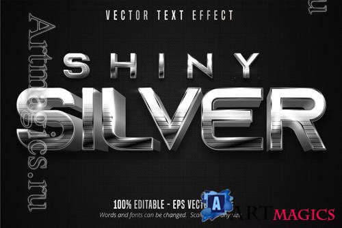 Shiny Silver - editable text effect, font style