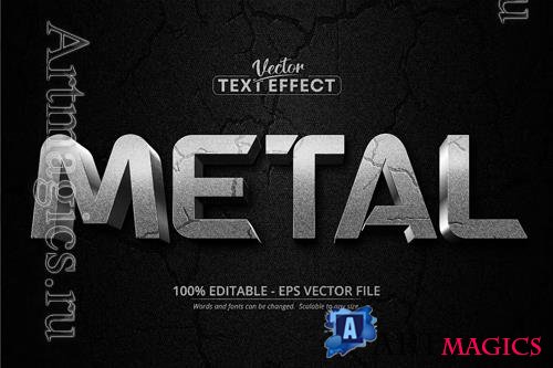 Metal - Editable Text Effect, Silver Font Style