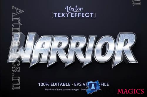 Warrior - Editable Text Effect, Silver Font Style