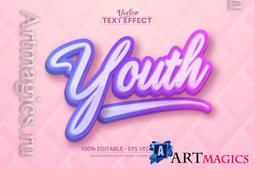 Youth - Editable Text Effect, Cartoon Font Style