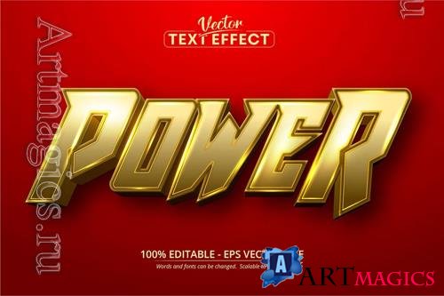 Power - Editable Text Effect, Gold Font Style