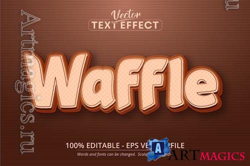Waffle - editable text effect, cartoon font style