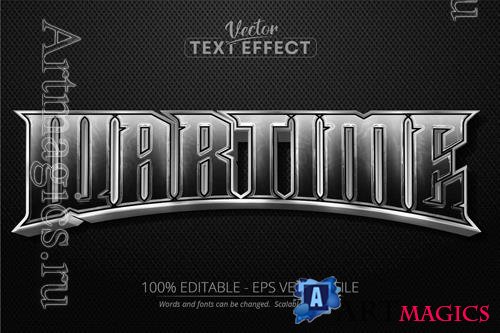 Wartime - editable text effect, silver font style
