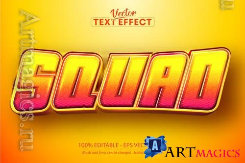 Squad - editable text effect, sports font style
