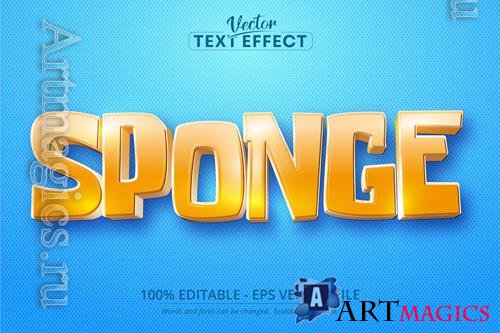 Sponge - editable text effect, cartoon font style