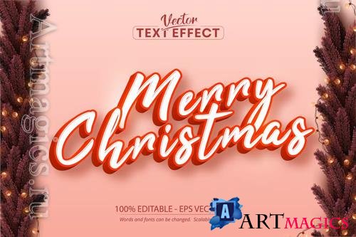 Merry Christmas - editable text effect, font style vol 17