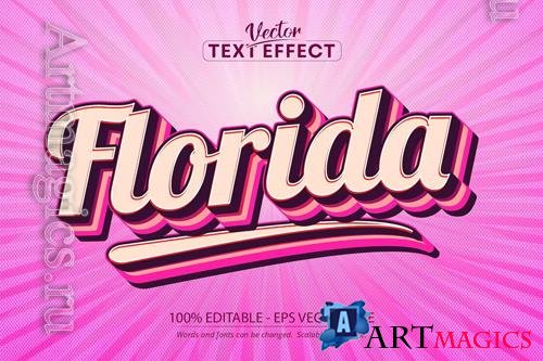 Florida - editable text effect, vintage font style