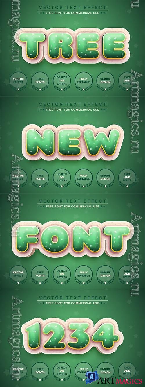 Fir Tree - editable text effect, font style