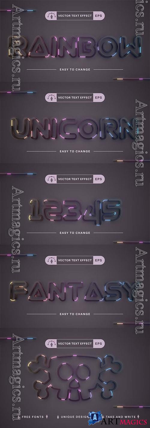 Garland with unicorns - editable text effect, font style