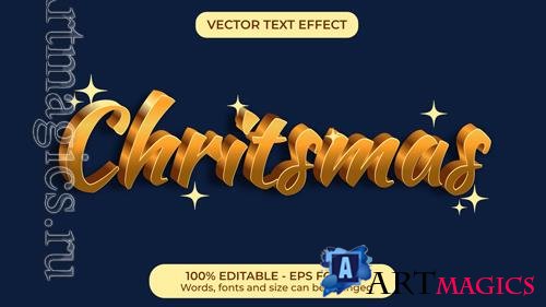Vector text effect merry cristmas and happy new year vol 2