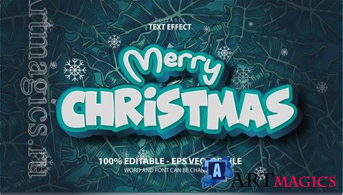 Vector text effect merry cristmas and happy new year vol 11