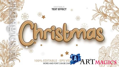 Vector text effect merry cristmas and happy new year vol 7