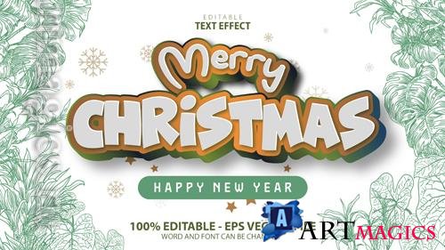 Vector text effect merry cristmas and happy new year vol 8