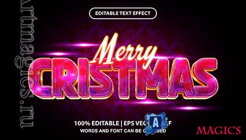 Vector text effect merry cristmas and happy new year vol 12