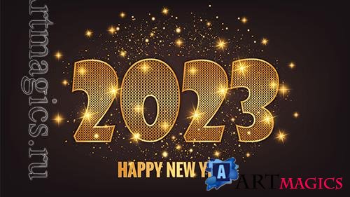 Vector happy new year 2023 text effect