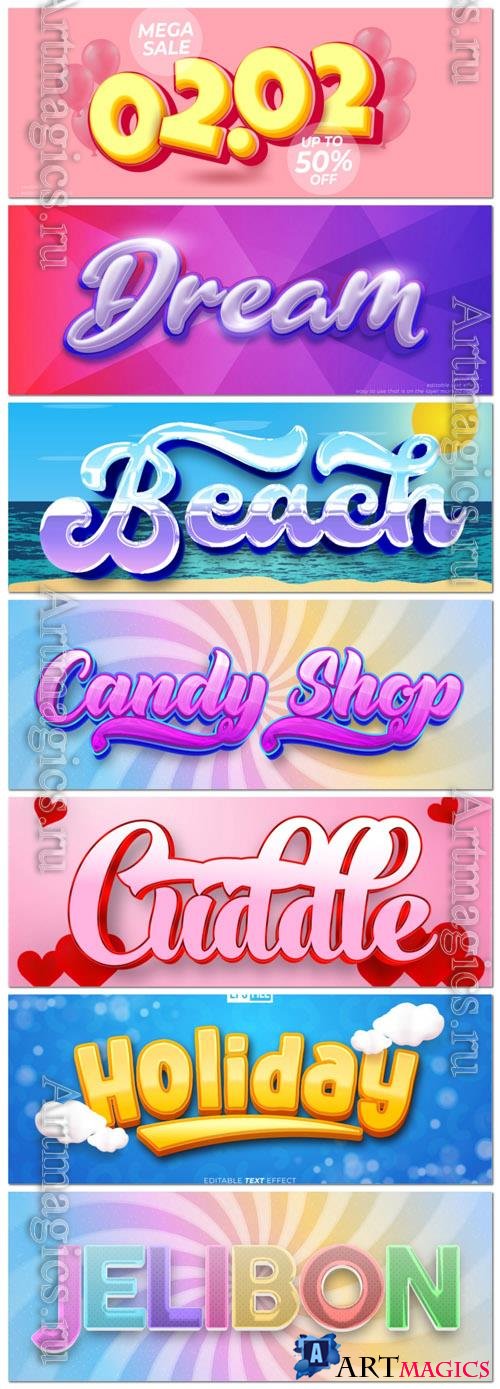 Vector editable text effect, font style vol 4