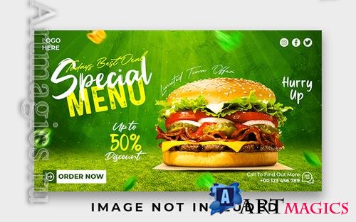 PSD special delicious burger web banner design template vol 6
