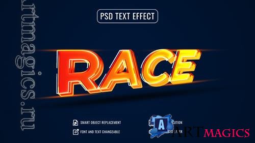 Psd speed race 3d text effect