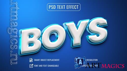Psd shiny blue 3d text effect