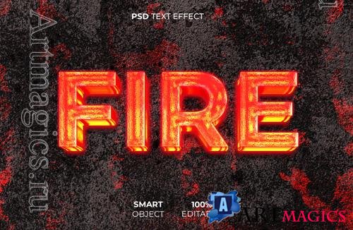 Psd fire 3d editable text effect