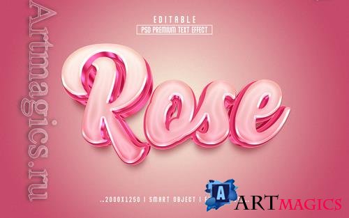 PSD rose 3d text effect style vol 2