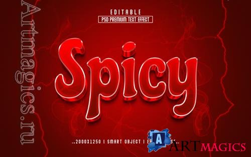 PSD spicy 3d editable text effect psd with premium background