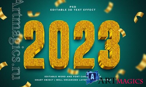 PSD 2023 3d editable psd text effect with background