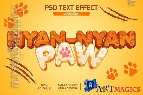 Game Text Effect Cat Paw Strike