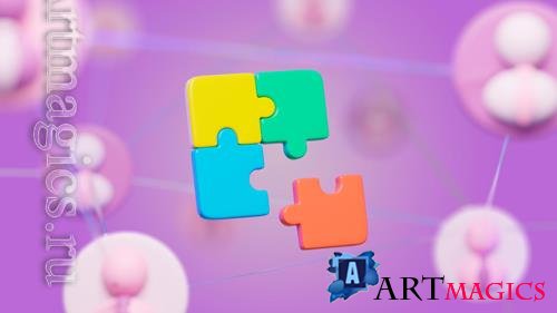 PSD abstract background with puzzle
