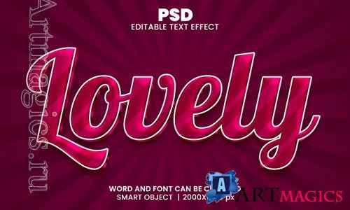 PSD lovely 3d editable photoshop text effect style with background
