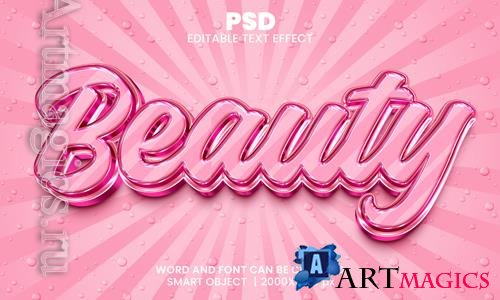 PSD beauty 3d editable photoshop text effect style with background