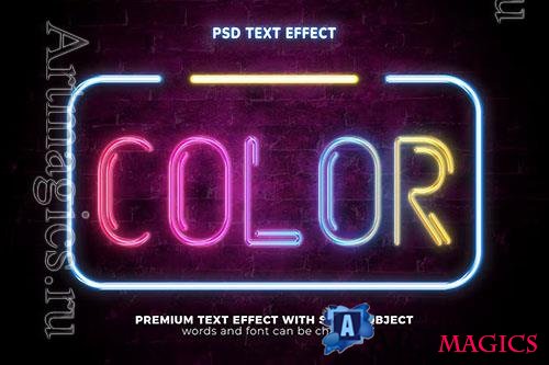 Colorful night neon glow text effect