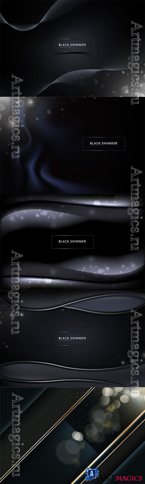 Vector realistic black shimmer background