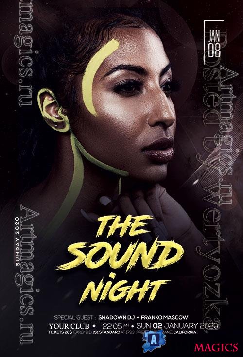Sound Night Party Psd Flyer Design